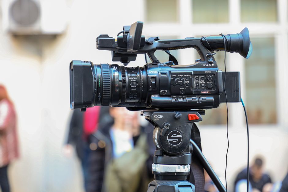 Professional video camera used for cinematic wedding video