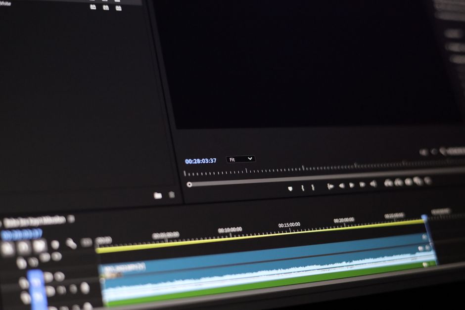 Editing a beautiful wedding video in the studio